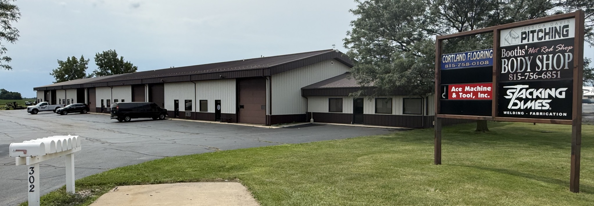 Cortland industrial property exterior and property sign