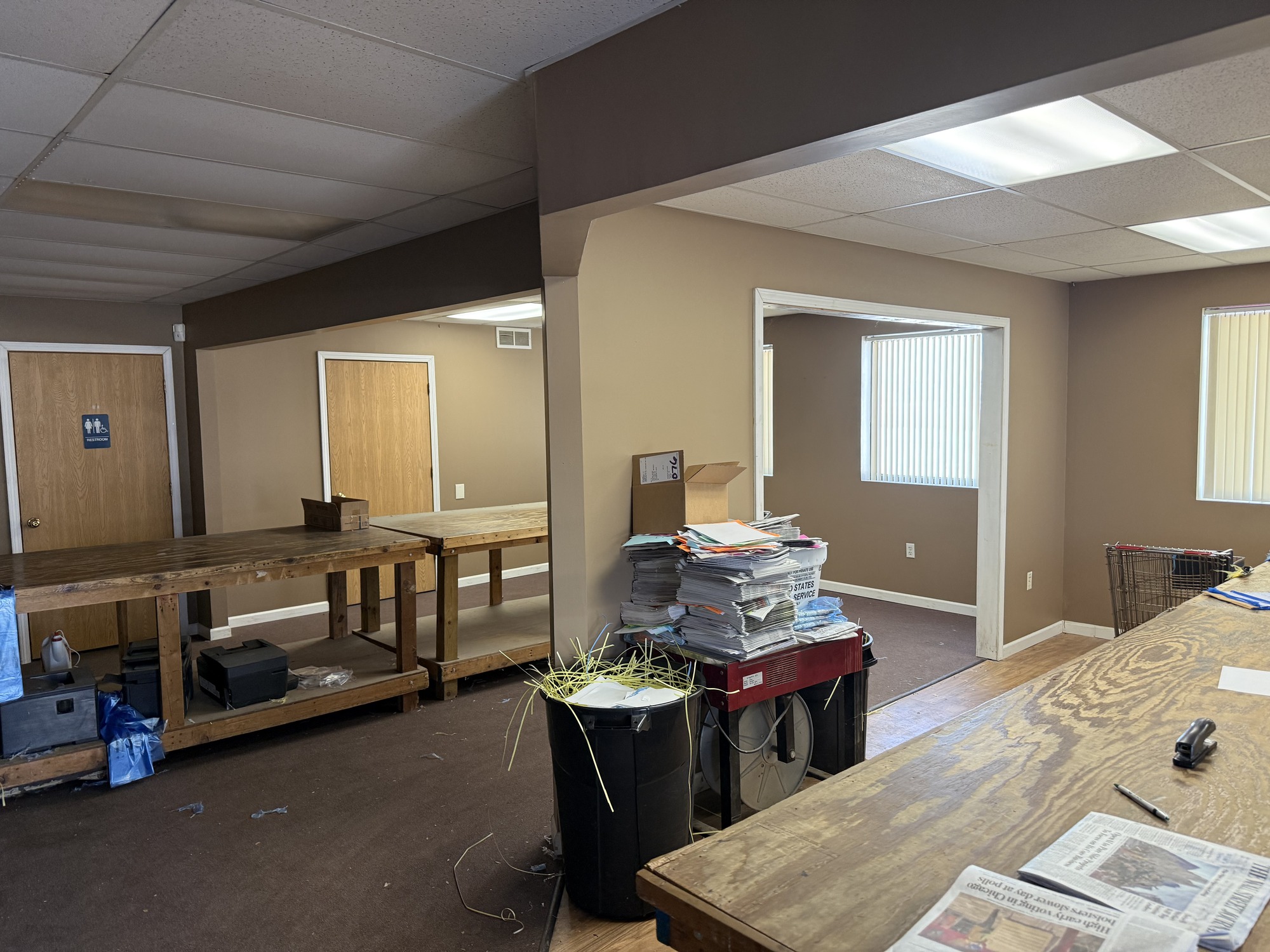 Unit 1 office and retail interior with service counters